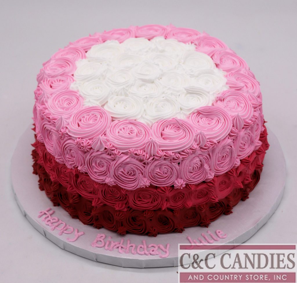 Ombre Rosettes - Round Cake