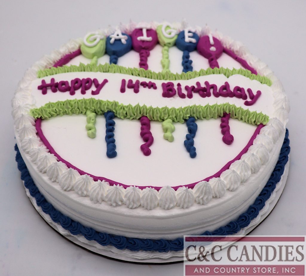 Playful Balloons and Banner - Round Cake