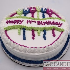 Playful Balloons and Banner - Round Cake