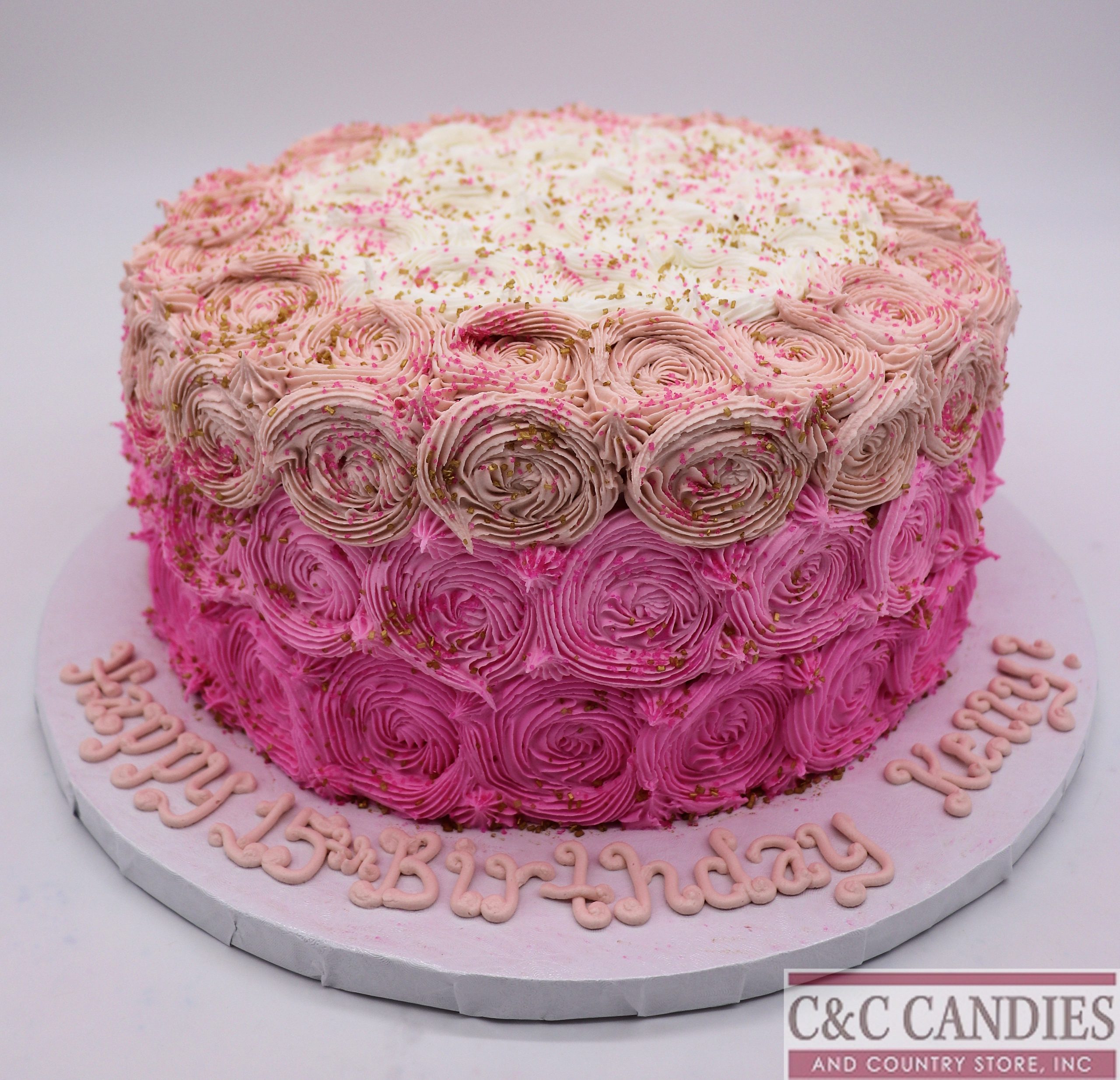 Ombre Rosettes - Round Cake - Image 3