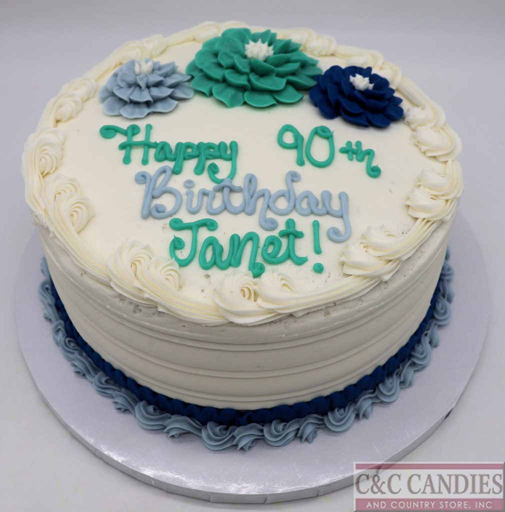 Elegant Dahlias Round Cake