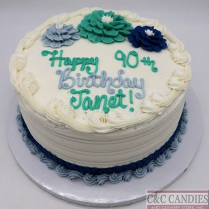 Elegant Dahlias Round Cake