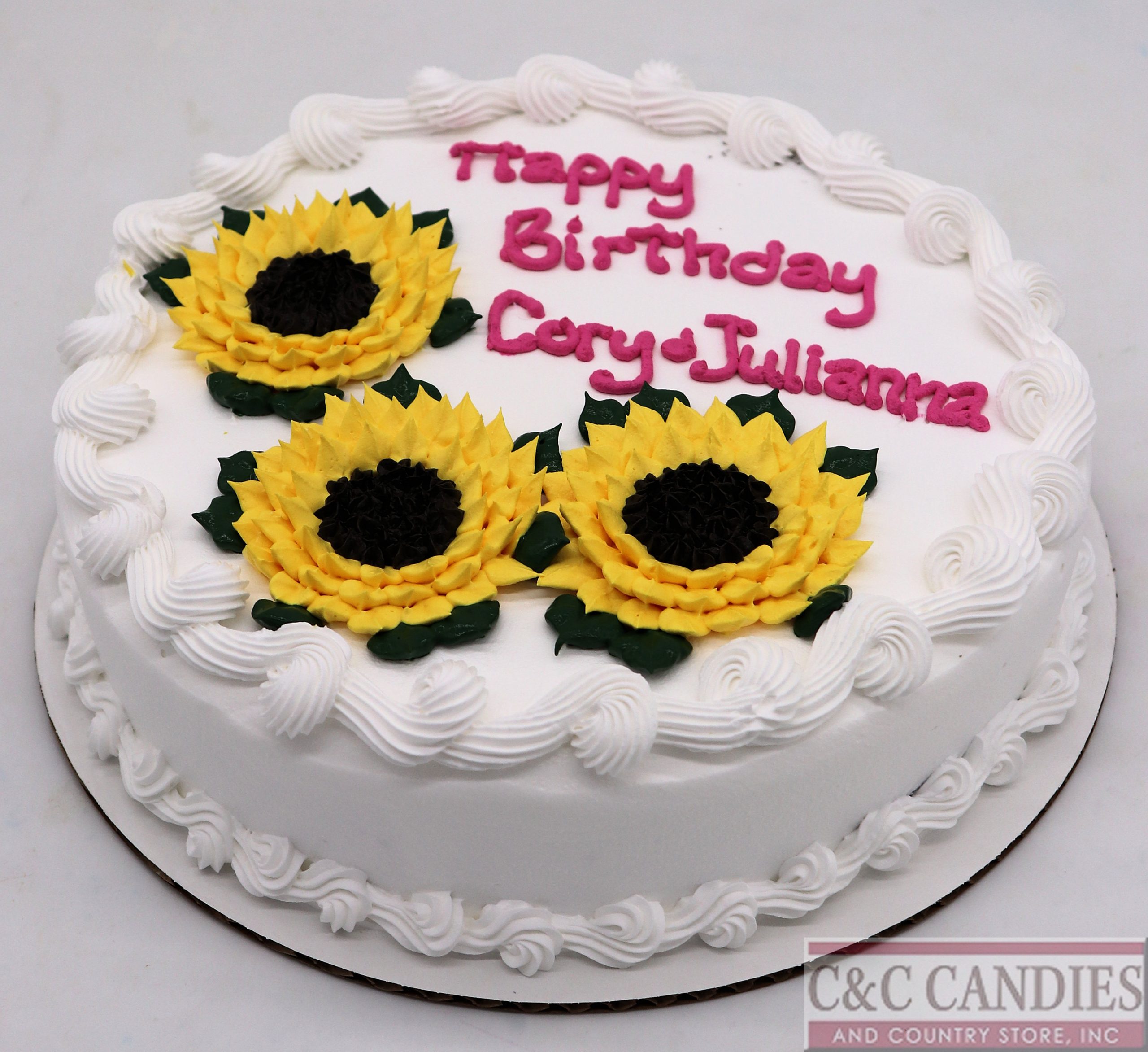 Sunflower Celebration Round Cake