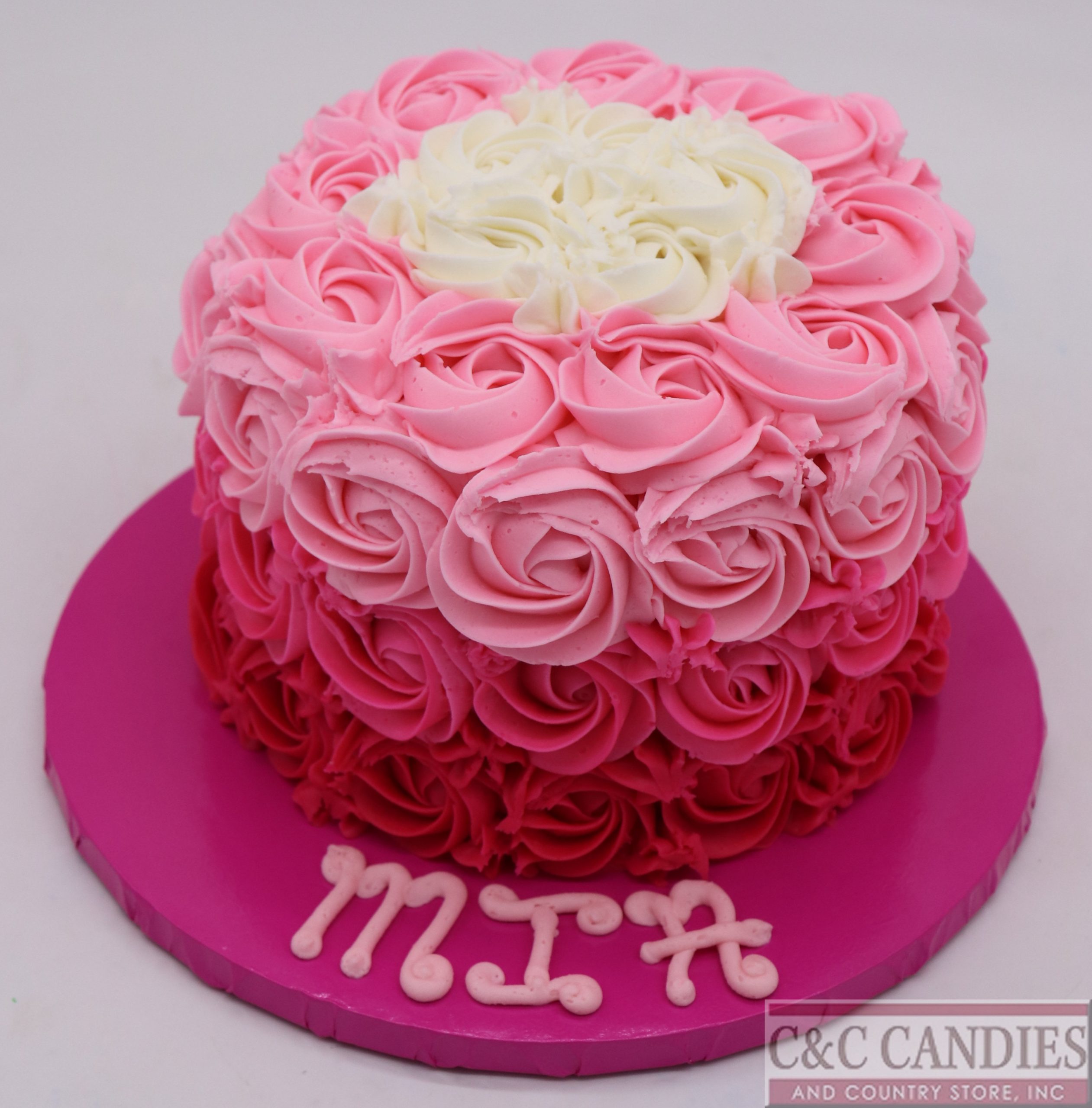 Ombre Rosettes - Round Cake - Image 4