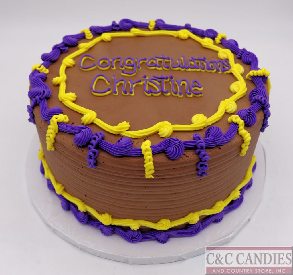 Party Streamers Graduation Round Cake