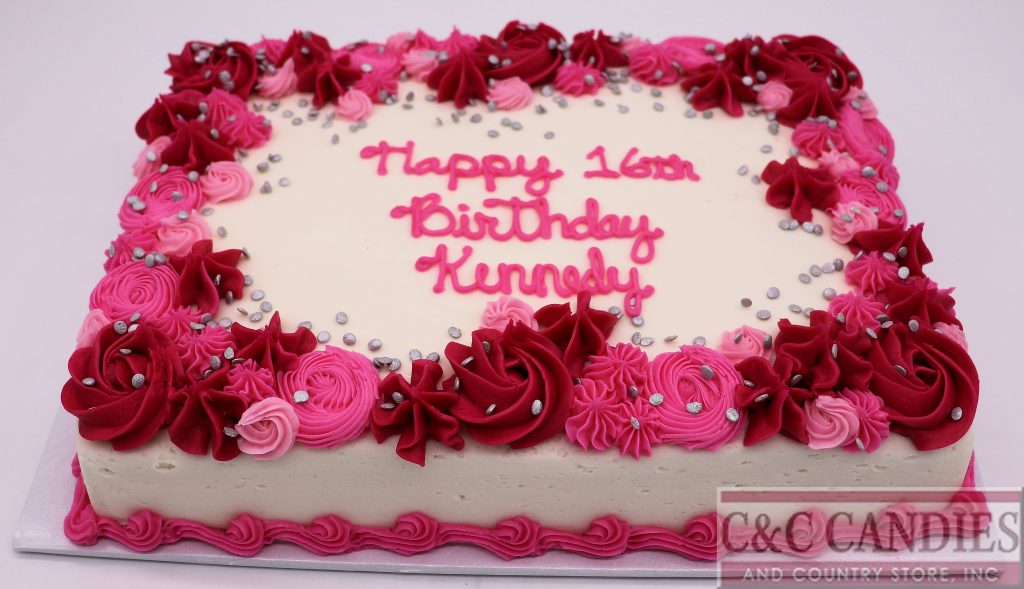 Modern Floral Sheet Cake