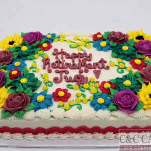 Elegant Blossoms Sheet Cake