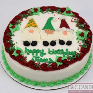 Gnome Holiday - Round Cake