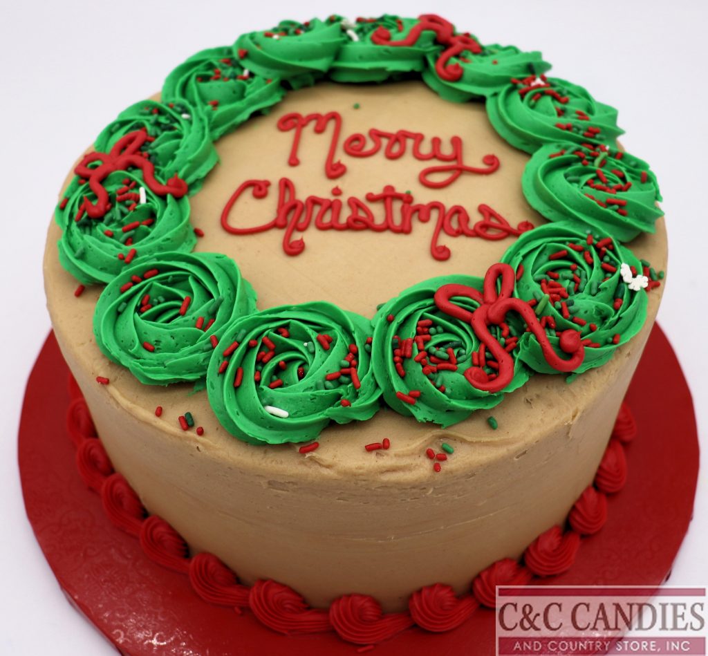Happy Holidays Wreath  - Round Cake