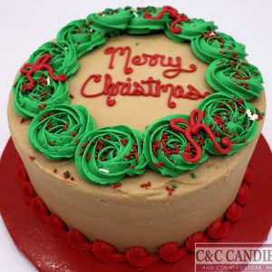Happy Holidays Wreath  - Round Cake