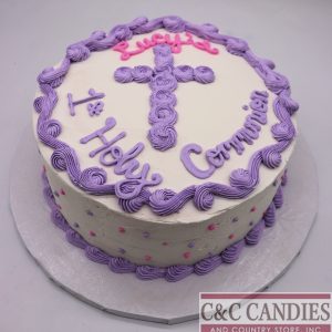 Elegant Cross Celebration Round Cake