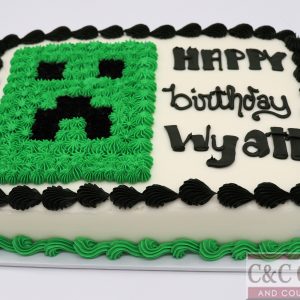 Creeper Minecraft - Sheet Cake