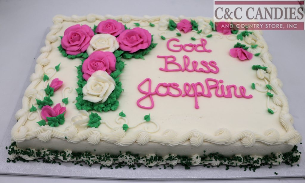 Grace and Blossoms Sheet Cake