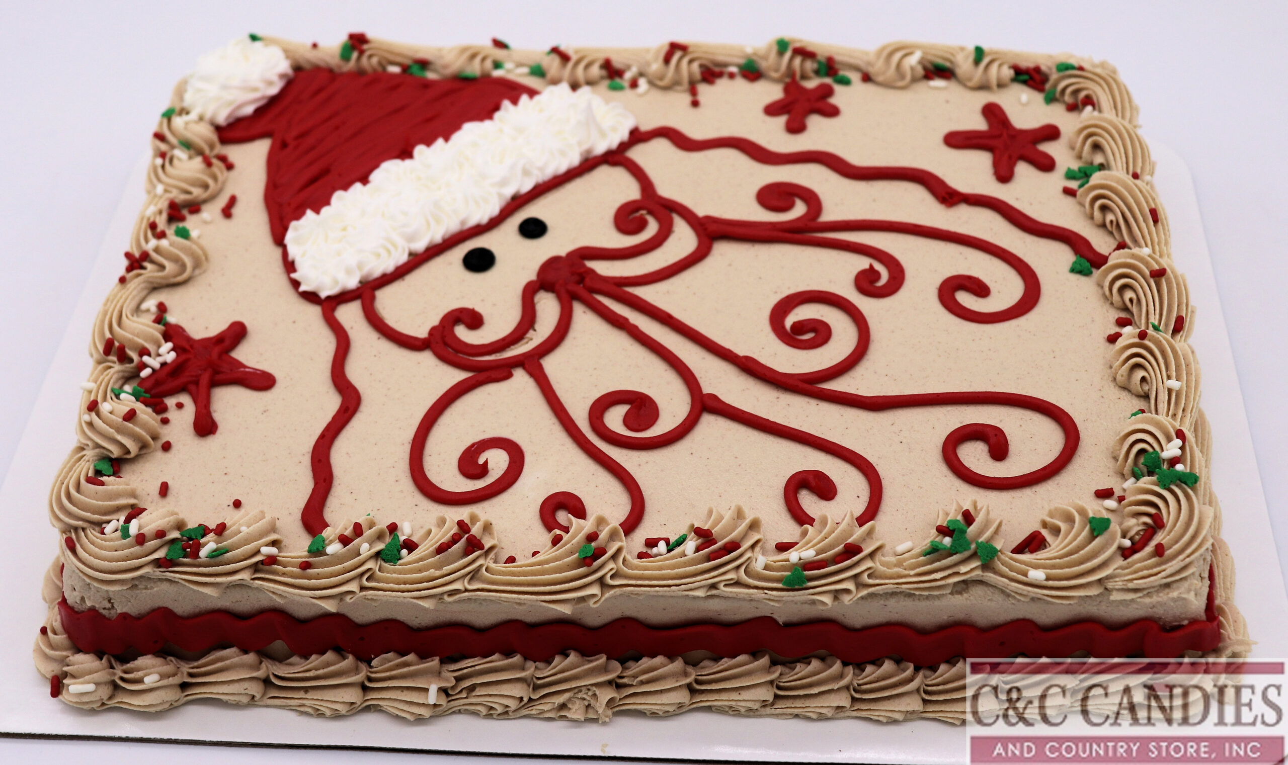 Swirly Santa Sheet Cake