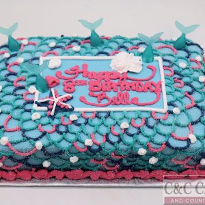 Mermaid Magic Scales Sheet Cake