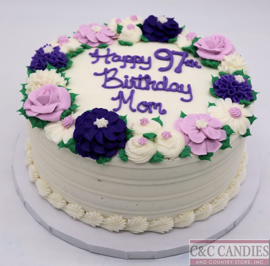 Lavender Garden Bloom Round Cake