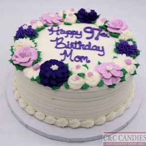 Lavender Garden Bloom Round Cake