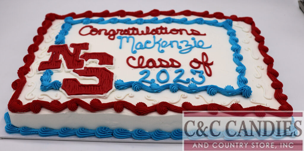 School Monogram - Graduation Sheet Cake