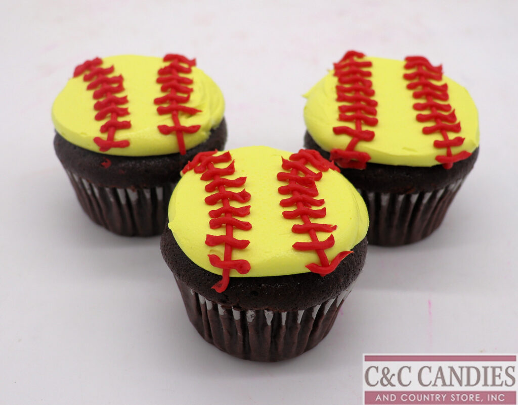 Softball Cupcakes