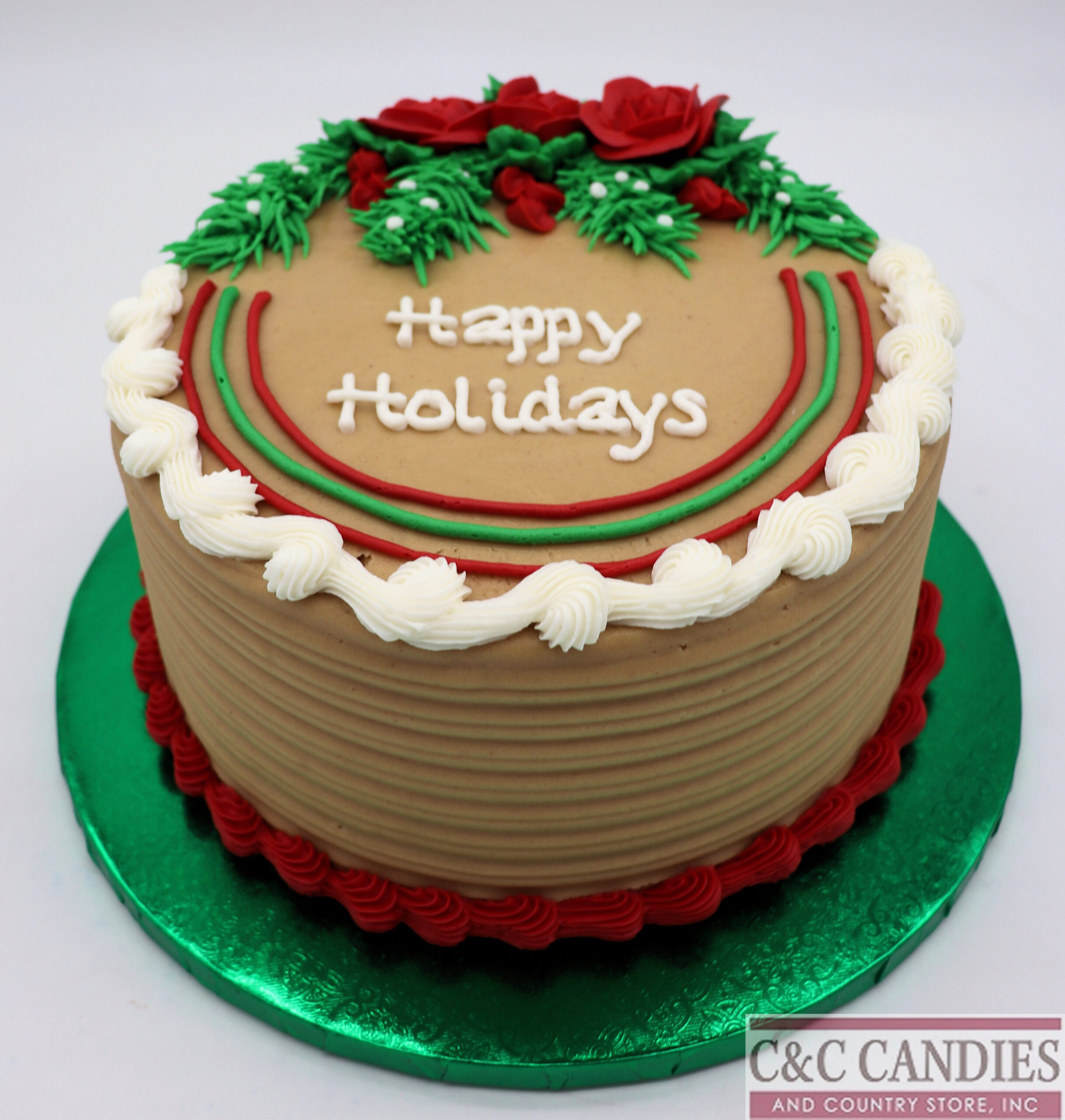 Yuletide Rose - Round Cake