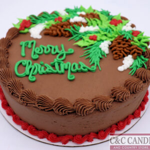 Floral Holly Harmony Round Cake