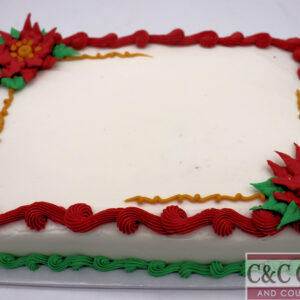 Poinsettia Paradise Sheet Cake
