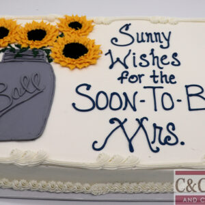 Sunflower Bridal Bloom - Sheet Cake