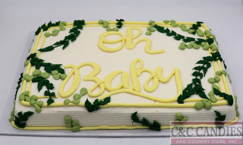 Oh Baby Botanical Shower Cake