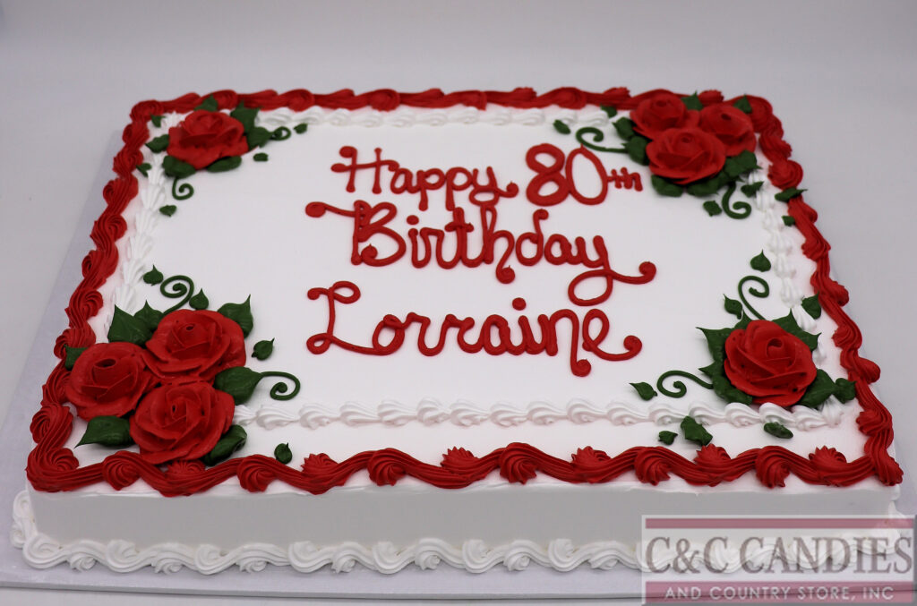 Elegant Rose Celebration - Sheet Cake