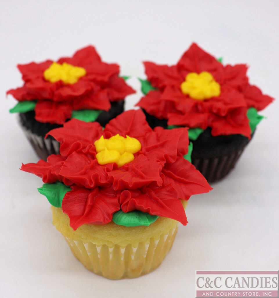 Poinsettia Cupcakes