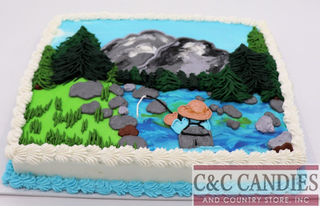 Mountain Stream Angler Sheet Cake