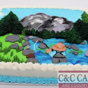 Mountain Stream Angler Sheet Cake