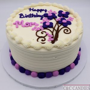 Elegant Violets Round Cake