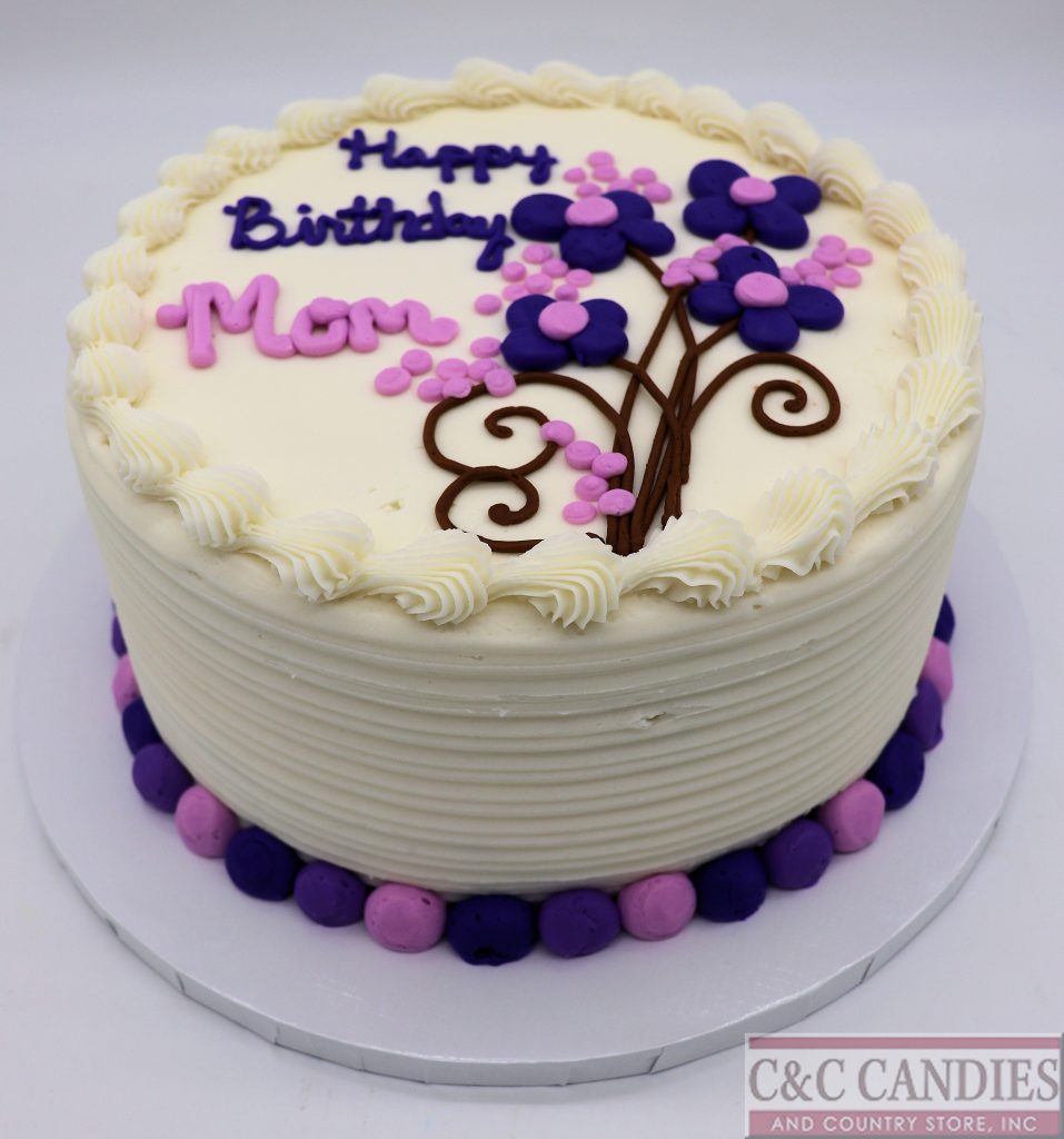 Elegant Violets Round Cake