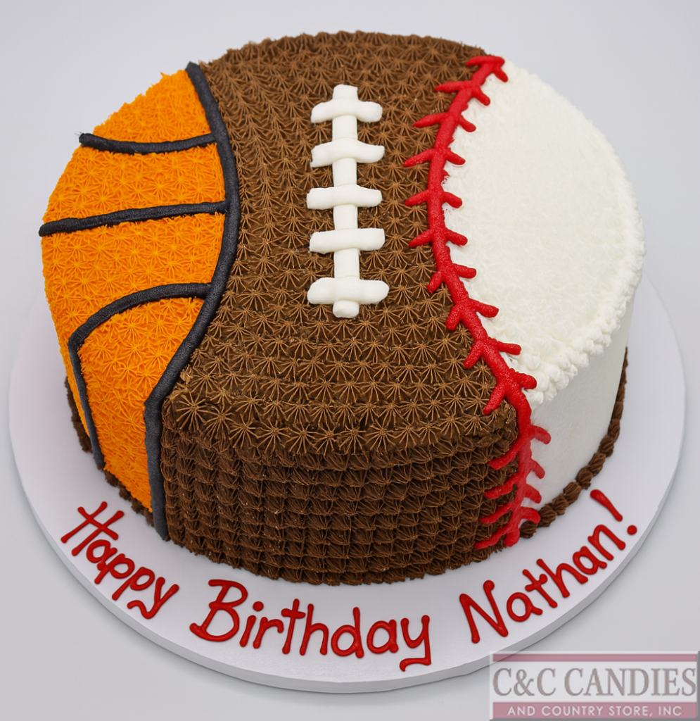 Triple Play Round Cake