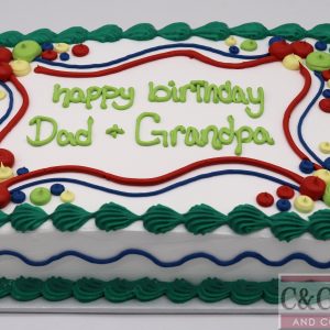 Birthday Dots & Swirls Sheet Cake