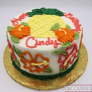 Tropical Bloom Round Cake