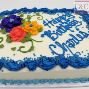 Bold Blooms Sheet Cake