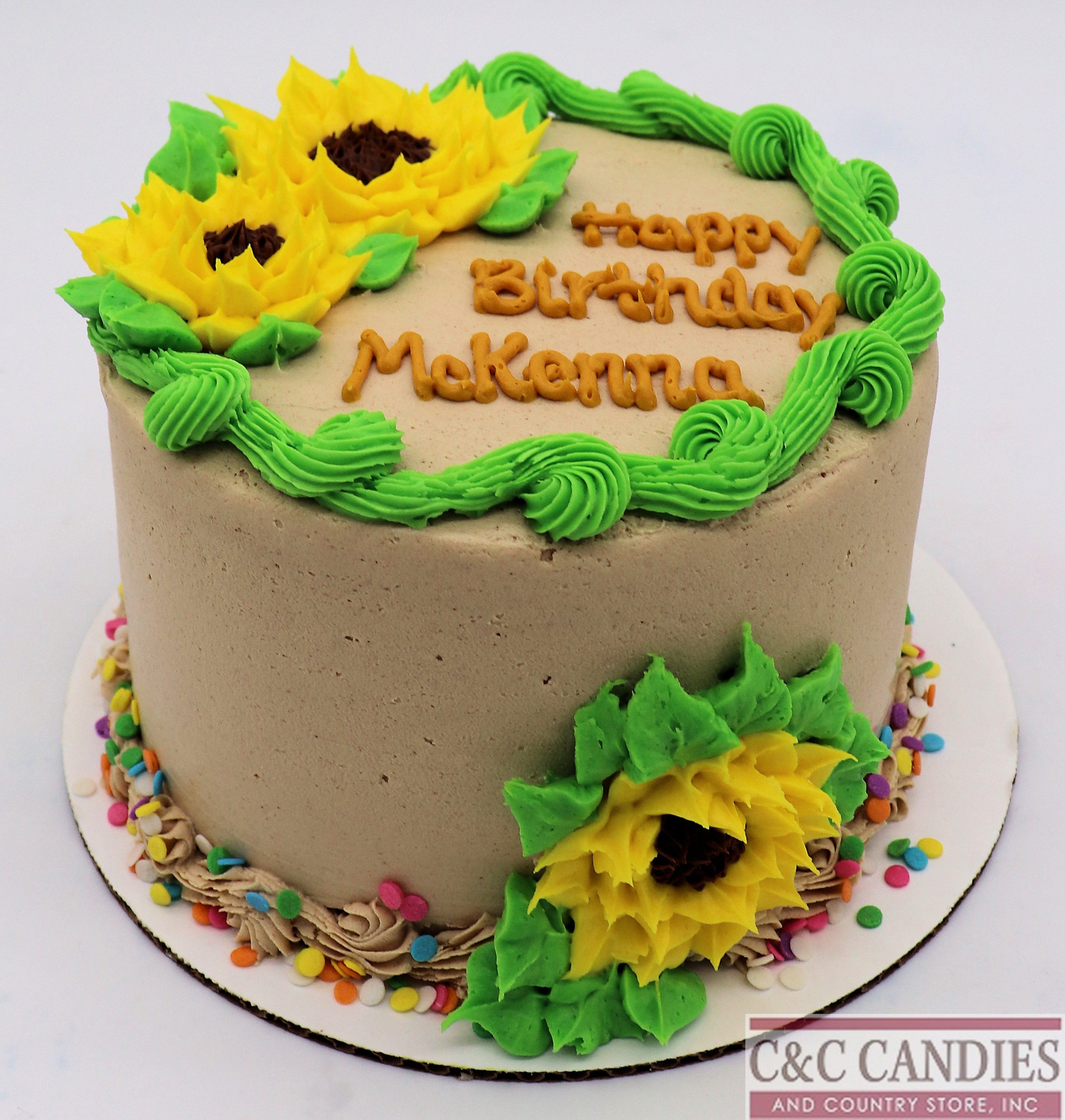 Golden Sunflower Round Cake - Image 2