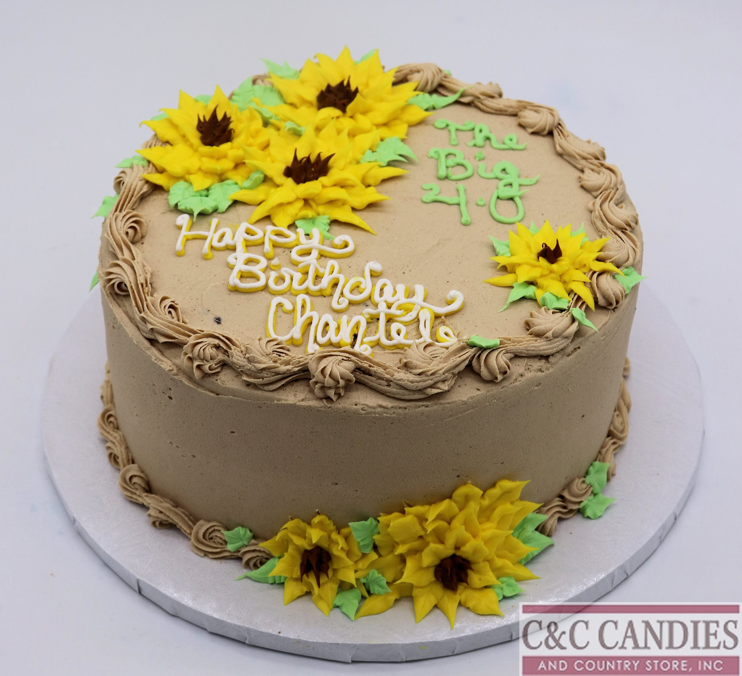 Golden Sunflower Round Cake