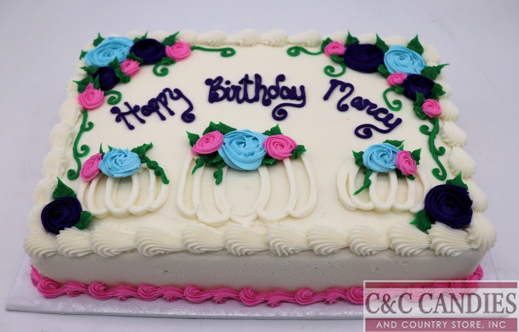 Pumpkin Patch Blooms Sheet Cake