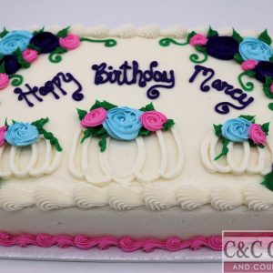 Pumpkin Patch Blooms Sheet Cake