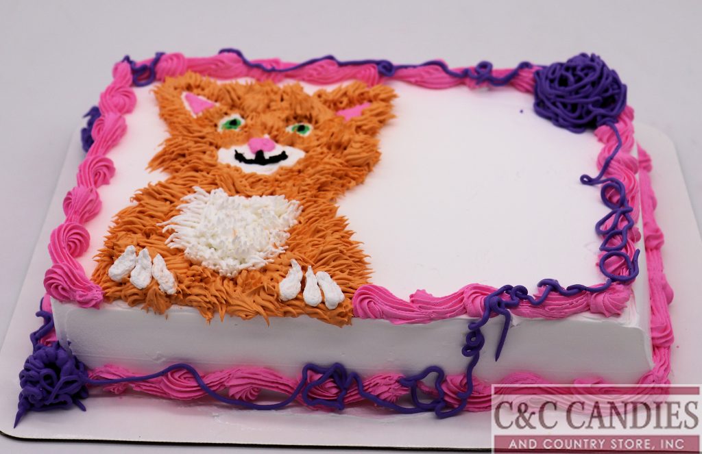 Yarn Ball Kitty Sheet Cake