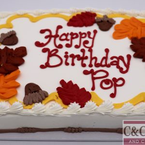 Fall Leaves Celebration Sheet Cake