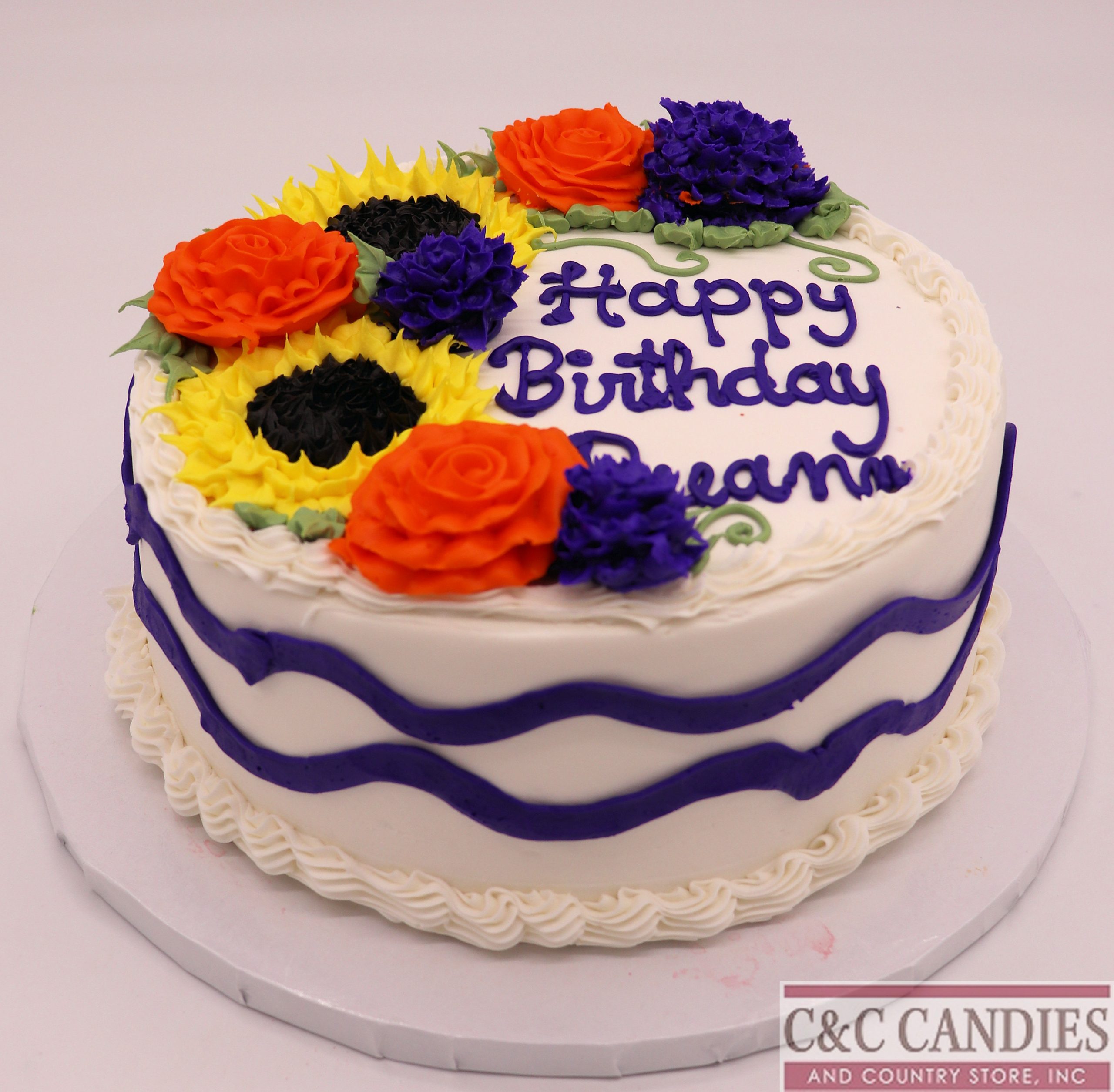 Autumn Bloom Round Cake