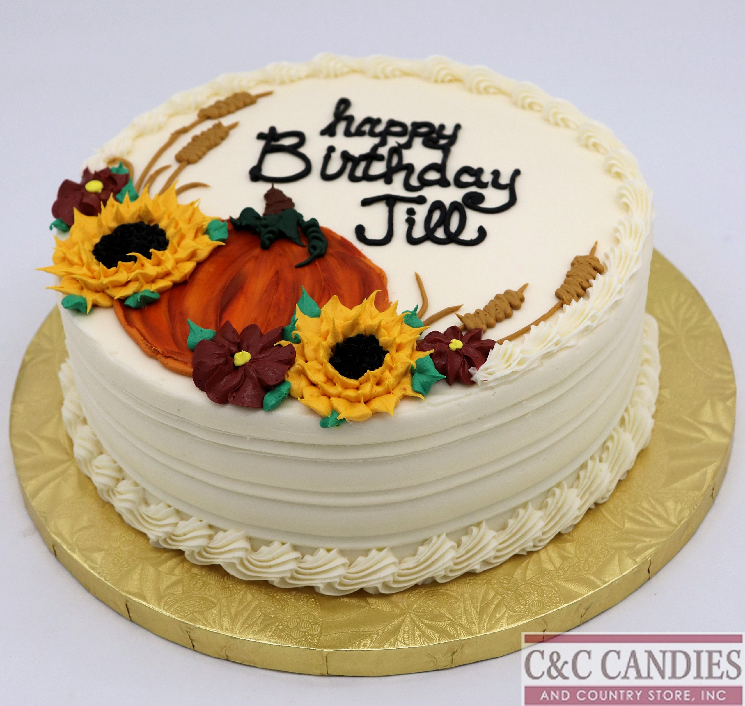 Harvest Sunflower Round Cake