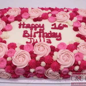 Rosy Radiance Sheet Cake