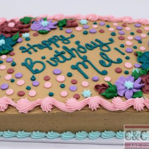 Whimsy Dots & Blooms Sheet Cake