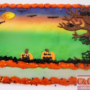 Spooky Sunset Sheet Cake
