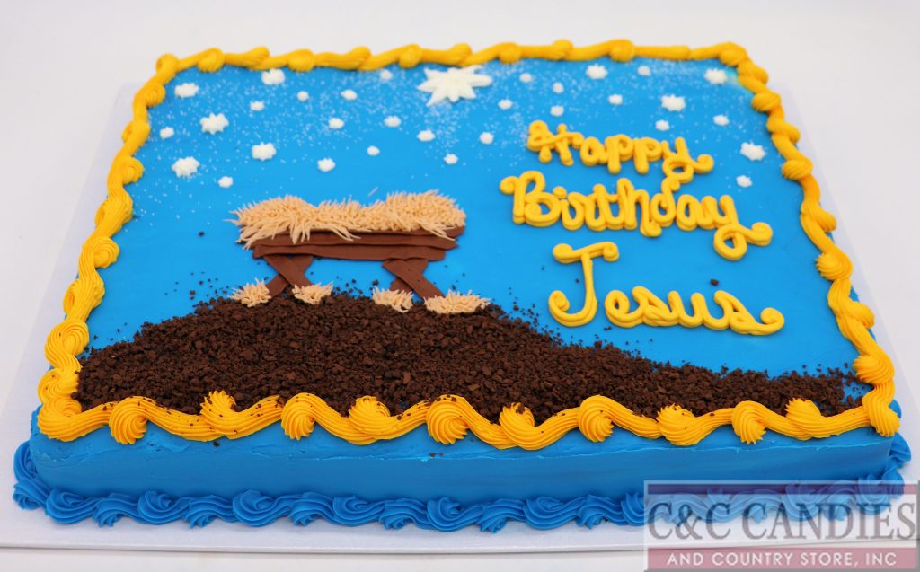 Starry Night Manger Sheet Cake